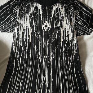 Marcelo Burlon County of Milan Black and White Drip Tee